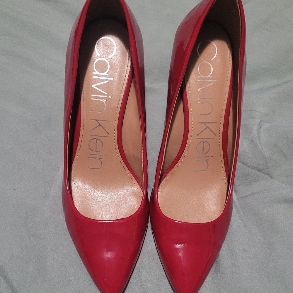 Red Calvin Klein heels